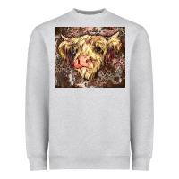 Heather Grey leopard cow Heavyweight Sweatshirt - Zillion Design Studio