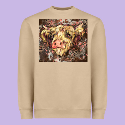 Leopard Cow Heavyweight Sweatshirt Designed By Zillion Design Studio