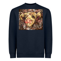 Navy leopard cow Heavyweight Sweatshirt - Zillion Design Studio
