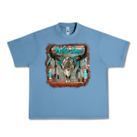 Pebble Blue wild soul boho skull with background Urban Heavy Tee - RanaPortraitStore