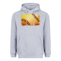 Heather Grey softball brushstroke Heavyweight Hoodie - Jasminsmagicworld