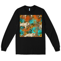 Black western charolais cow seamless pattern Long Sleeve Tee - HRA Design Shop
