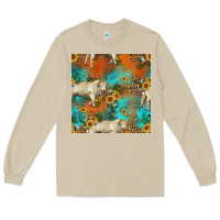 Mushroom western charolais cow seamless pattern Long Sleeve Tee - HRA Design Shop