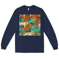 Navy western charolais cow seamless pattern Long Sleeve Tee - HRA Design Shop