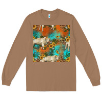 Toasted Coconut western charolais cow seamless pattern Long Sleeve Tee - HRA Design Shop