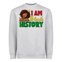 Heather Grey i am black history with afro black girl Heavyweight Sweatshirt - texasbilliewilder