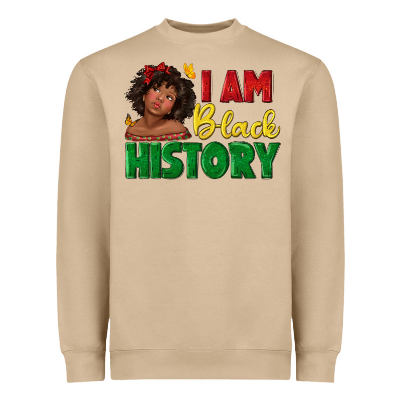 I Am Black History With Afro Black Girl Heavyweight Sweatshirt by texasbilliewilder | Teevron