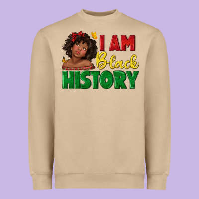 Heavyweight Sweatshirt i am black history with afro black girl