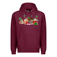 Burgundy Christmas coffee Premium Hoodie - MaliasSmallBusiness