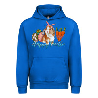 Cobalt happy easter bunny carrots and eggs Urban Hoodie - RanaPortraitStore