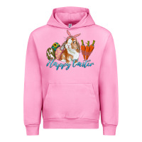 Fuchsia Pink happy easter bunny carrots and eggs Urban Hoodie - RanaPortraitStore