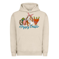 Pigment French Oak happy easter bunny carrots and eggs Urban Hoodie - RanaPortraitStore