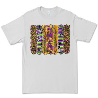 Dove Grey mardi gras fleur de lis cowhide serape leopard glitter brushstrokes Premium Tee - Artiststas