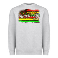 Heather Grey juneteenth 1865 with crown flag Heavyweight Sweatshirt - texasbilliewilder
