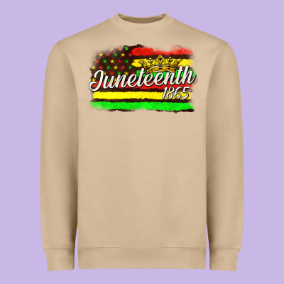 Heavyweight Sweatshirt juneteenth 1865 with crown flag