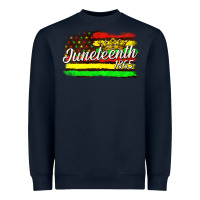 Navy juneteenth 1865 with crown flag Heavyweight Sweatshirt - texasbilliewilder