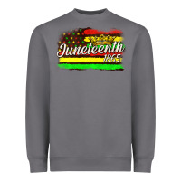 Storm juneteenth 1865 with crown flag Heavyweight Sweatshirt - texasbilliewilder