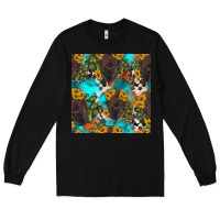 Black western bison and sunflowers seamless pattern Long Sleeve Tee - HRA Design Shop