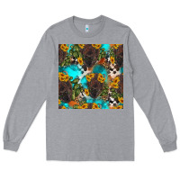 Heather Grey western bison and sunflowers seamless pattern Long Sleeve Tee - HRA Design Shop