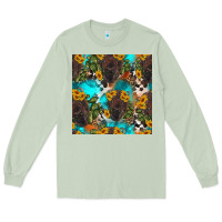 Matcha western bison and sunflowers seamless pattern Long Sleeve Tee - HRA Design Shop