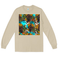 Mushroom western bison and sunflowers seamless pattern Long Sleeve Tee - HRA Design Shop