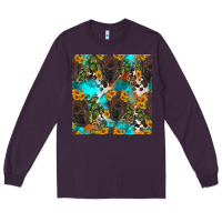 Plum western bison and sunflowers seamless pattern Long Sleeve Tee - HRA Design Shop