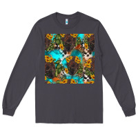 Smoke western bison and sunflowers seamless pattern Long Sleeve Tee - HRA Design Shop