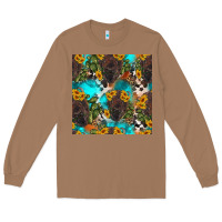 Toasted Coconut western bison and sunflowers seamless pattern Long Sleeve Tee - HRA Design Shop