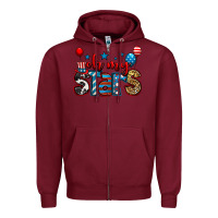 Burgundy oh my stars 4th of july Zipper Hoodie - Jasminsmagicworld