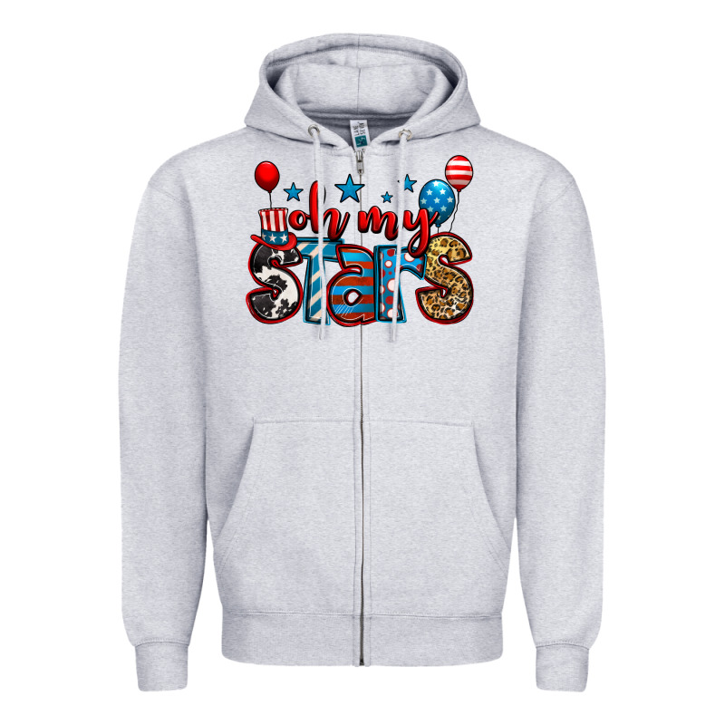 Oh My Stars 4th Of July Zipper Hoodie by Jasminsmagicworld | Teevron