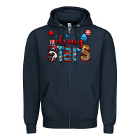 Navy oh my stars 4th of july Zipper Hoodie - Jasminsmagicworld