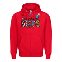 Red oh my stars 4th of july Zipper Hoodie - Jasminsmagicworld