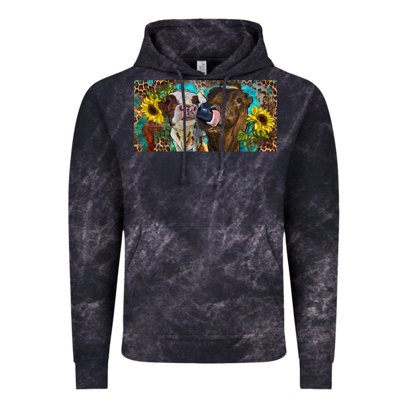 Heifers With Sunflowers And Leopard Vintage Hoodie by RanaPortraitStore | Teevron