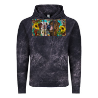 Cloud Black Heifers With Sunflowers And Leopard Vintage Hoodie - RanaPortraitStore