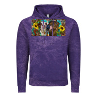 Cloud Purple Heifers With Sunflowers And Leopard Vintage Hoodie - RanaPortraitStore