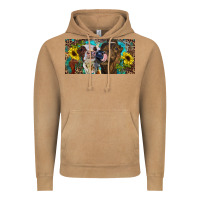 Vintage Camel Heifers With Sunflowers And Leopard Vintage Hoodie - RanaPortraitStore