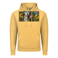 Vintage Mustard Heifers With Sunflowers And Leopard Vintage Hoodie - RanaPortraitStore