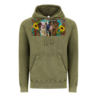Vintage Olive Heifers With Sunflowers And Leopard Vintage Hoodie - RanaPortraitStore