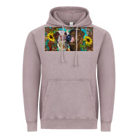 Vintage Zinc Heifers With Sunflowers And Leopard Vintage Hoodie - RanaPortraitStore