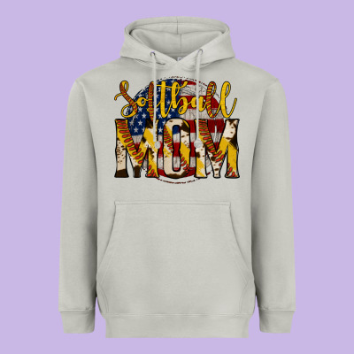 Softball Mom Heavyweight Hoodie Designed By Jasminsmagicworld