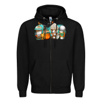 Black golf coffee cups Zipper Hoodie - Jasminsmagicworld
