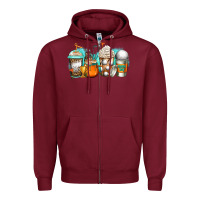 Burgundy golf coffee cups Zipper Hoodie - Jasminsmagicworld