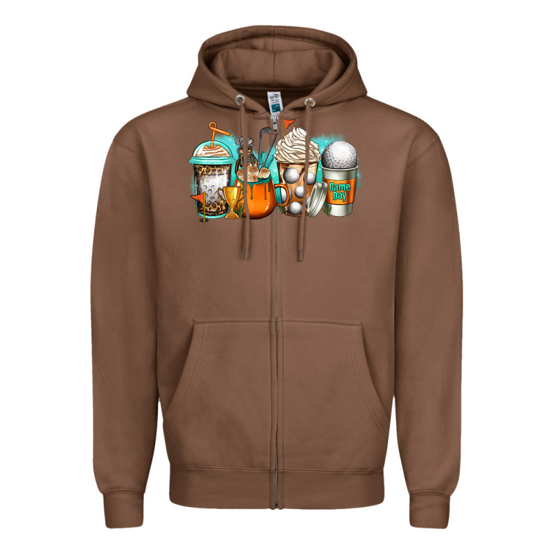 Golf Coffee Cups Zipper Hoodie by Jasminsmagicworld | Teevron