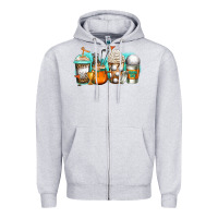 Heather Grey golf coffee cups Zipper Hoodie - Jasminsmagicworld