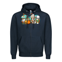 Navy golf coffee cups Zipper Hoodie - Jasminsmagicworld
