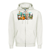 Oatmeal Heather golf coffee cups Zipper Hoodie - Jasminsmagicworld