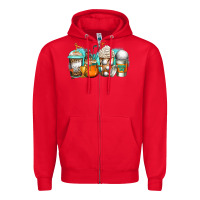 Red golf coffee cups Zipper Hoodie - Jasminsmagicworld