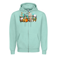 Seafoam golf coffee cups Zipper Hoodie - Jasminsmagicworld