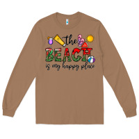 Toasted Coconut the beach is my happy place Long Sleeve Tee - CowhideDigitalArt