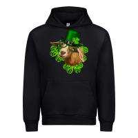Black st. patrick's day goat clovers and leprechaun hat Urban Hoodie - RanaPortraitStore